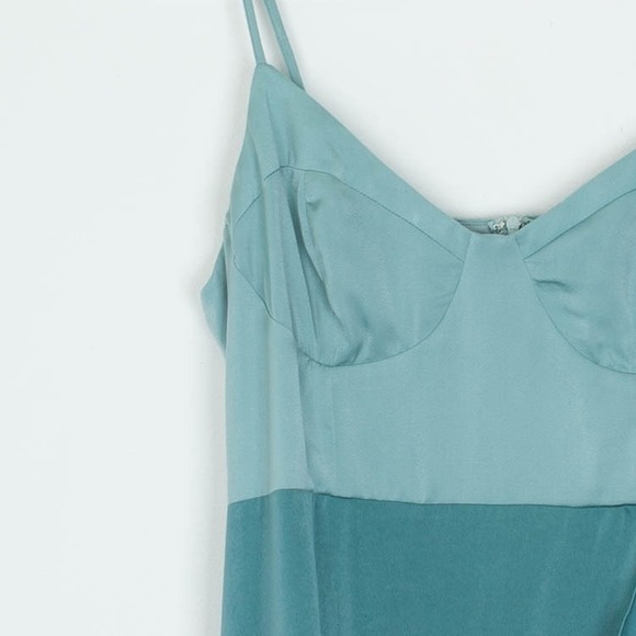 NWT Lulus Double Darling Sage Green Satin Ruffle Maxi Dress Womens XL Evening - Picture 5 of 13